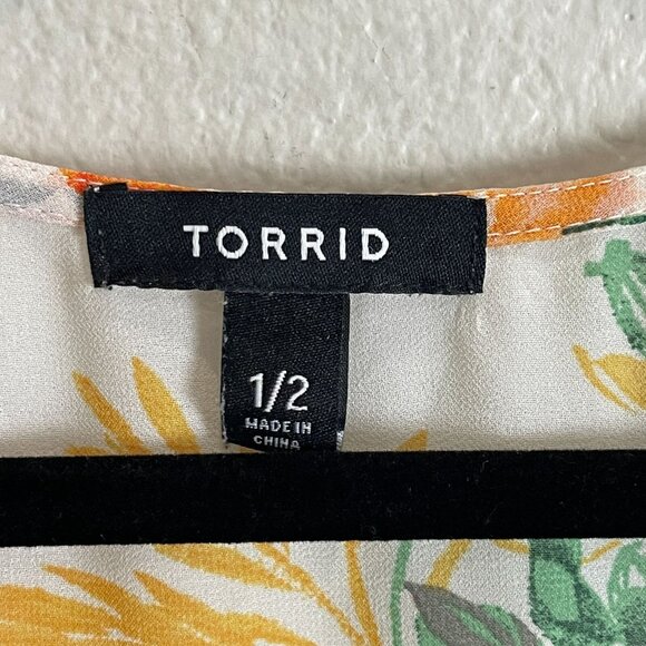 Torrid Womens Plus 14-18 White Floral Butterfly Chiffon Longline Kimono - Picture 4 of 10